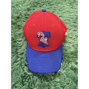 New Era Philadelphia Phillies Red Blue 39THIRTY Fitted Baseball Cap Hat L/XL MLB